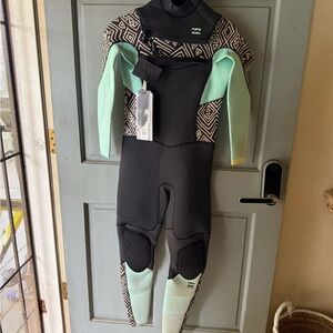 Billabong Black and Mint One Piece Swimsuit